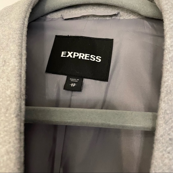 Express Grey wool pea coat XS - Picture 3 of 12